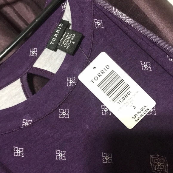 Deep purple/High neck tunic top - Picture 2 of 5